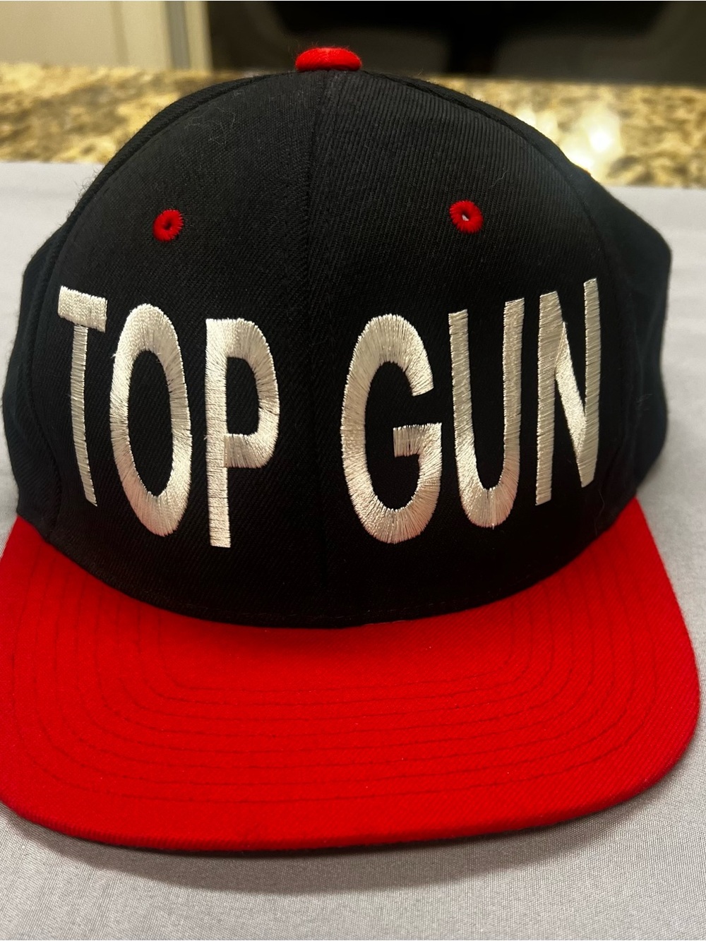 Top Gun Black & Red Snapback Hat -
